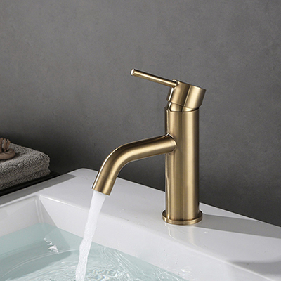 Single handle brushed gold basin faucet SW-BFS011
