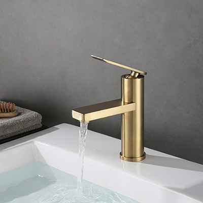 Single handle brushed gold basin faucet SW-BFS012(1)