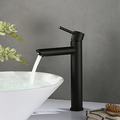 Single handle tall vessel sink faucet in matte black color SW-BFS013(2)